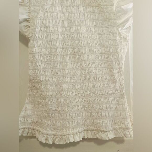 Sail to Sable White Smocked Ruffled Blouse NWOT - Picture 5 of 10
